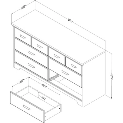 Versa 6 Drawer Double Dresser - South Shore 8 Versa 6 Drawer Double Dresser - South Shore - Image 6