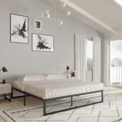 Merrick Lane 14 Inch Steel Bed Frame With Steel Slat Support For Any Mattress (No Box Spring Required) 19 Merrick Lane 14 Inch Steel Bed Frame With Steel Slat Support For Any Mattress (No Box Spring Required) -Bedroom Home Store GUEST 04b937c1 32bf 4187 9164 4223b5d99aae