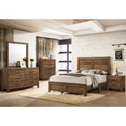 3pc Queen Quail Bedroom Set With 2 Nightstands Rustic Light Walnut - HOMES: Inside + Out 12 3pc Queen Quail Bedroom Set With 2 Nightstands Rustic Light Walnut - HOMES: Inside + Out -Bedroom Home Store GUEST 05d945ef 731b 4ec1 82f6 97264967ab45