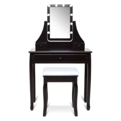 Tangkula Make-Up Vanity Table Dresser Set W/LED Light & Padded Stool 19 Tangkula Make-Up Vanity Table Dresser Set W/LED Light & Padded Stool -Bedroom Home Store GUEST 05e6e137 a335 4bf6 98b4 24a36a3b2072