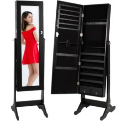 Best Choice Products 6-Tier Standing Mirror Lockable Storage Organizer Cabinet Armoire W/ Velvet Interior 18 Best Choice Products 6-Tier Standing Mirror Lockable Storage Organizer Cabinet Armoire W/ Velvet Interior -Bedroom Home Store GUEST 086cec6f 711f 4a46 b965 3a099e851b1e