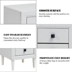 Costway Nightstand End Bedside Coffee Table Wooden Leg Storage Drawers White 19 Costway Nightstand End Bedside Coffee Table Wooden Leg Storage Drawers White -Bedroom Home Store GUEST 088bc481 80a0 4578 9eaf a9dcd03561c2