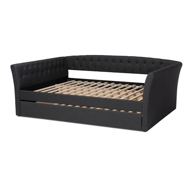 Delora Upholstered Daybed With Trundle - Baxton Studio 5 Delora Upholstered Daybed With Trundle - Baxton Studio - Image 3