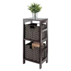 29.21" 3pc Leo Storage Shelf With Baskets Espresso/Chocolate - Winsome 27 29.21" 3pc Leo Storage Shelf With Baskets Espresso/Chocolate - Winsome -Bedroom Home Store GUEST 0cdda0f3 6199 4e39 9131 bc877932b479