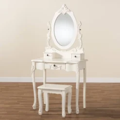 2pc Macsen Wood Vanity Set With Adjustable Mirror White - Baxton Studio 20 2pc Macsen Wood Vanity Set With Adjustable Mirror White - Baxton Studio -Bedroom Home Store GUEST 0d5cf33c 3f43 4308 90c8 cc4321918467