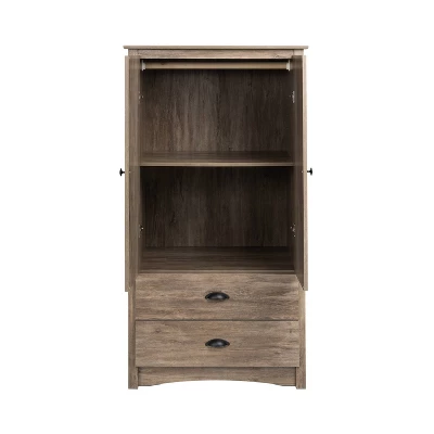 Salt Spring 2 Door Armoire Drifted Gray - Prepac 7 Salt Spring 2 Door Armoire Drifted Gray - Prepac - Image 5