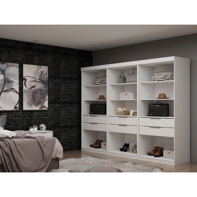 Set Of 3 Mulberry Open 3 Sectional Closet White - Manhattan Comfort 3 Set Of 3 Mulberry Open 3 Sectional Closet White - Manhattan Comfort