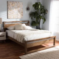 King Torino Mid Century Modern Solid Wood Open Frame Style Platform Bed Brown - Baxton Studio 13 King Torino Mid Century Modern Solid Wood Open Frame Style Platform Bed Brown - Baxton Studio -Bedroom Home Store GUEST 0ff61de2 bb3a 427b ad01 a8a70220179f