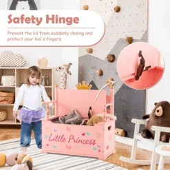 Costway Kids Princess Wooden Bench Seat Toy Box Storage Organizer Children Playroom Pink 17 Costway Kids Princess Wooden Bench Seat Toy Box Storage Organizer Children Playroom Pink -Bedroom Home Store GUEST 10af22f4 6175 4db6 82b7 ea6e8f999239