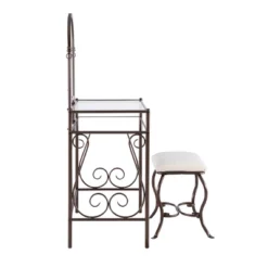 Clarisse Metal Vanity Set Brown - Linon 15 Clarisse Metal Vanity Set Brown - Linon -Bedroom Home Store GUEST 10b0bfe1 dc39 41a6 bd4b 3744cb04ac01