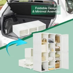 Costway Portable Closet Clothes Foldable Armoire Wardrobe Closet W/ 12 Cubby Storage 13 Costway Portable Closet Clothes Foldable Armoire Wardrobe Closet W/ 12 Cubby Storage -Bedroom Home Store GUEST 10ed1b8b d08b 4a7f a454 d6904ef40a77