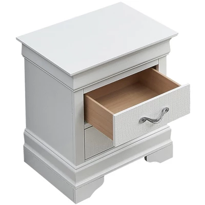 Passion Furniture Lorana 2-Drawer Nightstand (24 In. H X 16 In. W X 21 In. D) 4 Passion Furniture Lorana 2-Drawer Nightstand (24 In. H X 16 In. W X 21 In. D) - Image 2