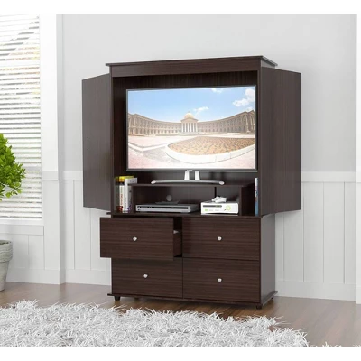 70.9" Video Combo Armoire Espresso - Inval 7 70.9" Video Combo Armoire Espresso - Inval - Image 5