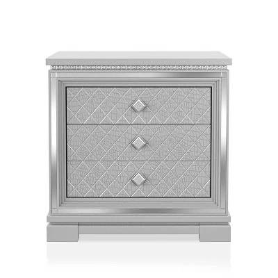3pc Tenaya Bed With 2 Nightstands Set Silver/Gray - HOMES: Inside + Out 14 3pc Tenaya Bed With 2 Nightstands Set Silver/Gray - HOMES: Inside + Out - Image 12