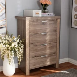 Laverne Modern And Contemporary Oak Finished 4 Drawer Chest Brown - Baxton Studio 14 Laverne Modern And Contemporary Oak Finished 4 Drawer Chest Brown - Baxton Studio -Bedroom Home Store GUEST 133ea76d 78ac 4d3f b459 a6297d7a27c5