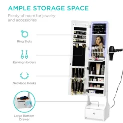 Best Choice Products Full Length LED Mirrored Jewelry Storage Organizer Cabinet W/ Interior & Exterior Lights 13 Best Choice Products Full Length LED Mirrored Jewelry Storage Organizer Cabinet W/ Interior & Exterior Lights -Bedroom Home Store GUEST 136a5590 d7e0 4866 8302 4b853bf6b2cd