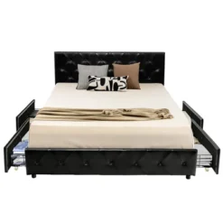 Costway Upholstered Platform Bed W/ 4 Drawers PU Leather Button Tufted Headboard 21 Costway Upholstered Platform Bed W/ 4 Drawers PU Leather Button Tufted Headboard -Bedroom Home Store GUEST 13ab51bc ab78 4b3d b5f7 67d76e1cb23e
