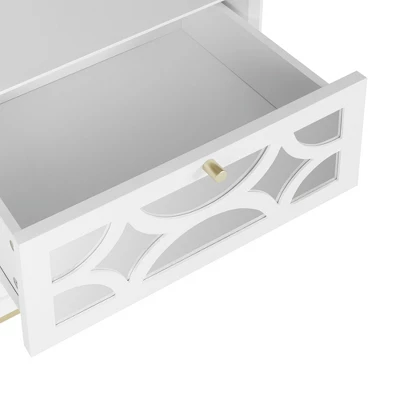 Averina 2 Drawers 45° Splicing White Mirror Front Nightstand With Storage - The Pop Maison 8 Averina 2 Drawers 45° Splicing White Mirror Front Nightstand With Storage - The Pop Maison - Image 6