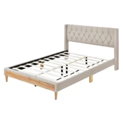 Queen Size Upholstered Wood Platform Bed-ModernLuxe 12 Queen Size Upholstered Wood Platform Bed-ModernLuxe -Bedroom Home Store GUEST 1418593e 52cf 4275 a9f0 d2b8de1da3e3
