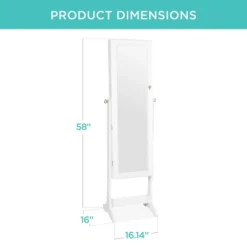 Best Choice Products 6-Tier Standing Mirror Lockable Storage Organizer Cabinet Armoire W/ Velvet Interior 16 Best Choice Products 6-Tier Standing Mirror Lockable Storage Organizer Cabinet Armoire W/ Velvet Interior -Bedroom Home Store GUEST 14664064 cf84 4884 b8ba 2d65a169dd53