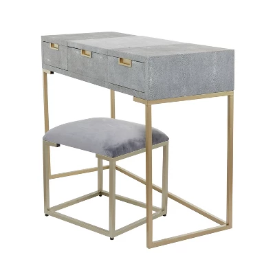 Contemporary Wood Console Table Dressing Table Desk With Mirror And Stool Set - Olivia & May 4 Contemporary Wood Console Table Dressing Table Desk With Mirror And Stool Set - Olivia & May - Image 2