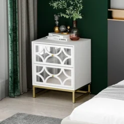Averina 2 Drawers 45° Splicing White Mirror Front Nightstand With Storage - The Pop Maison 19 Averina 2 Drawers 45° Splicing White Mirror Front Nightstand With Storage - The Pop Maison -Bedroom Home Store GUEST 169b8dfa 28f7 403e a734 ca8e46974634