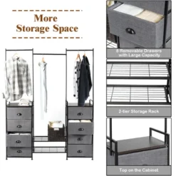 Costway 8 Drawer Fabric Dresser Hanger&Shoe Rack Multifunctional Storage Tower Metal 16 Costway 8 Drawer Fabric Dresser Hanger&Shoe Rack Multifunctional Storage Tower Metal -Bedroom Home Store GUEST 16a01df0 2d43 40c0 a4b2 69e59c53ffbe