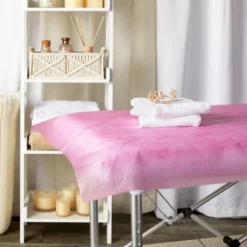 Stockroom Plus 25 Pack Disposable Massage Table Sheets, Spa Bed Cover For Tattoo Chair, Salon, Chiropractor, Pink, 31x78 In