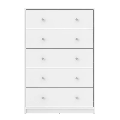 Wood Portland 5 Drawer Chest In White-Tvilum 2 Wood Portland 5 Drawer Chest In White-Tvilum