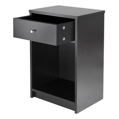 Squamish Nightstand With 1 Drawer - Black - Winsome 3 Squamish Nightstand With 1 Drawer - Black - Winsome