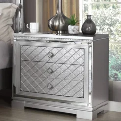 3pc Tenaya Bed With 2 Nightstands Set Silver/Gray - HOMES: Inside + Out 21 3pc Tenaya Bed With 2 Nightstands Set Silver/Gray - HOMES: Inside + Out -Bedroom Home Store GUEST 1918c223 72c0 4c49 972a 9f1f3d53ad0b