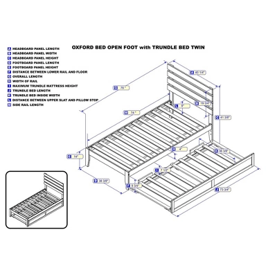 Oxford Bed With USB Turbo Charger And Trundle - AFI 6 Oxford Bed With USB Turbo Charger And Trundle - AFI - Image 4