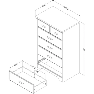 Versa 5 Drawer Chest Rubbed Black - South Shore 8 Versa 5 Drawer Chest Rubbed Black - South Shore - Image 6