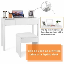 Costway White Vanity Dressing Table Furniture Stool Storage Box 15 Costway White Vanity Dressing Table Furniture Stool Storage Box -Bedroom Home Store GUEST 1be5940a f713 43ca 85c6 b33b1a15a80f