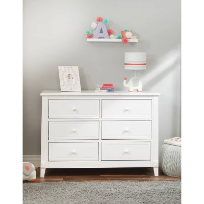 Sorelle Berkley 6 Drawer Double Dresser - White 3 Sorelle Berkley 6 Drawer Double Dresser - White
