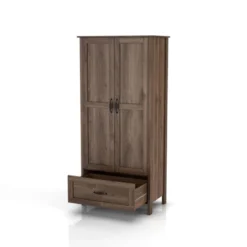 Nurembo 1 Drawer Wardrobe Closet Distressed Walnut - HOMES: Inside + Out 22 Nurembo 1 Drawer Wardrobe Closet Distressed Walnut - HOMES: Inside + Out -Bedroom Home Store GUEST 1cffac1b 4d43 4246 ba00 dcd7f34704bd