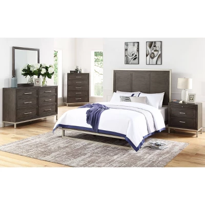 King Broomfield Panel Bed Walnut - Steve Silver Co. 2 King Broomfield Panel Bed Walnut - Steve Silver Co.