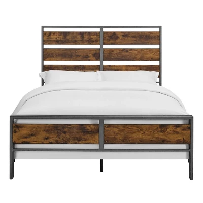 Queen Urban Chic Metal And Wood Plank Bed Brown - Saracina Home 8 Queen Urban Chic Metal And Wood Plank Bed Brown - Saracina Home - Image 6