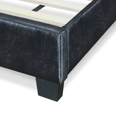 Hudson Leather Upholstered Bed Black - ClickDecor 11 Hudson Leather Upholstered Bed Black - ClickDecor - Image 9