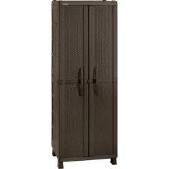 Bedroom Home Store 9 Resin Rattan Wardrobe Cabinet Brown - Inval