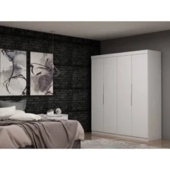 Set Of 2 Mulberry 2.0 Wardrobe Closet White - Manhattan Comfort