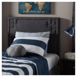 Geneva Modern And Contemporary Fabric Upholstered Headboard - Twin - Baxton Studio -Bedroom Home Store GUEST 23eb2746 5fd7 4fda bbe5 e053a00890f8