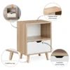 Sweetgo Modern Wooden Bedroom 2-Tier Nightstand End Side Table With Open Shelf, 4 Anti-Slip Rubber Padded Legs, & 1 Storage Drawer, Tan, Set Of 2 2 Sweetgo Modern Wooden Bedroom 2-Tier Nightstand End Side Table With Open Shelf, 4 Anti-Slip Rubber Padded Legs, & 1 Storage Drawer, Tan, Set Of 2 -Bedroom Home Store GUEST 245000f6 bfde 4fae 9da7 b6f1fe96222a