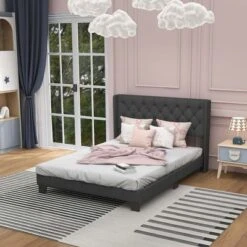 Costway Full/Queen/Twin Size Upholstered Platform Bed Tufted Headboard Mattress Foundation Grey 16 Costway Full/Queen/Twin Size Upholstered Platform Bed Tufted Headboard Mattress Foundation Grey -Bedroom Home Store GUEST 245fd934 6d89 4cbf a75e 7ca87581e263