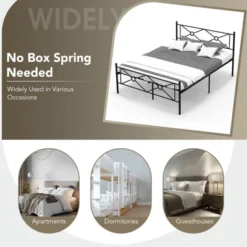 Costway Full/Queen Size Metal Platform Bed Frame W/ Headboard Mattress Foundation 18 Costway Full/Queen Size Metal Platform Bed Frame W/ Headboard Mattress Foundation -Bedroom Home Store GUEST 25086512 7900 49af 9dfa 8ee596926e73