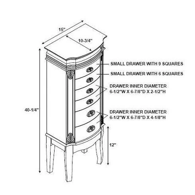 Verona Italian Influenced Jewelry Armoire Espresso - Powell Company 15 Verona Italian Influenced Jewelry Armoire Espresso - Powell Company - Image 13