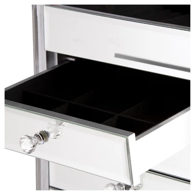 Melanie 7 Drawer Glam Jewelry Armoire Mirrored/Brushed - Aiden Lane 7 Melanie 7 Drawer Glam Jewelry Armoire Mirrored/Brushed - Aiden Lane - Image 5