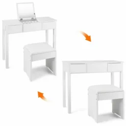 Costway White Vanity Dressing Table Furniture Stool Storage Box 14 Costway White Vanity Dressing Table Furniture Stool Storage Box -Bedroom Home Store GUEST 279c05ba 282d 474e a732 7504a2093a86