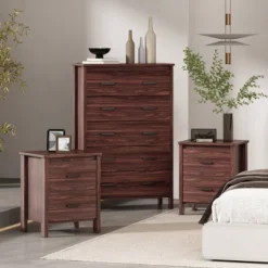 3pc Olimont Contemporary Dresser And Nightstand Set Walnut - Christopher Knight Home 18 3pc Olimont Contemporary Dresser And Nightstand Set Walnut - Christopher Knight Home -Bedroom Home Store GUEST 27d00186 ce46 4319 94b2 d6e74fea92b6