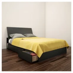 Full Avenue Lateral Storage Headboard Black - Nexera